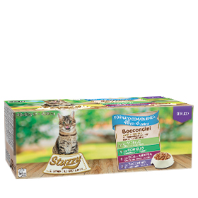 multipack chunks for sterilized cats with veal with turkey with rabbit with goose and duck