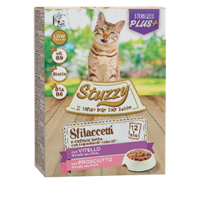 multipack shreds for sterilized cats with veal with ham